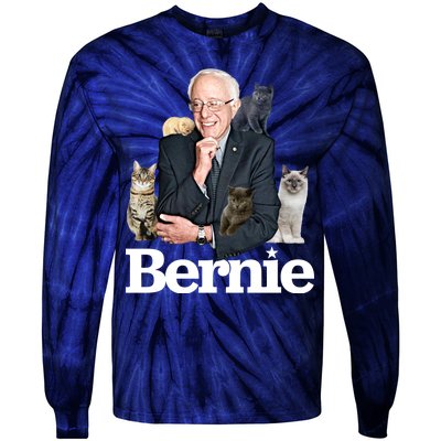 Funny Bernie Sanders Cats Tie-Dye Long Sleeve Shirt