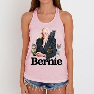 Funny Bernie Sanders Cats Women's Knotted Racerback Tank