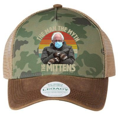 Funny Bernie Sanders Meme The Man The Myth The Mittens Legacy Tie Dye Trucker Hat