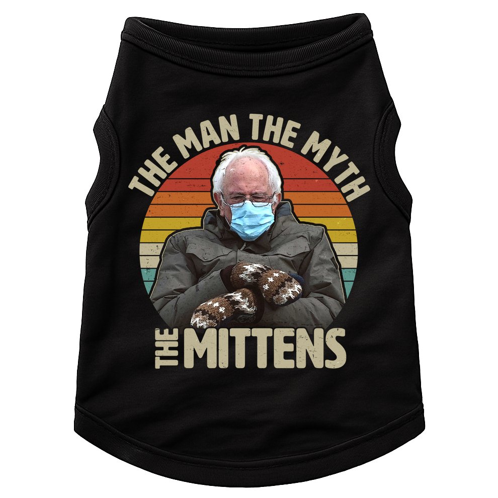 Funny Bernie Sanders Meme The Man The Myth The Mittens Doggie Tank