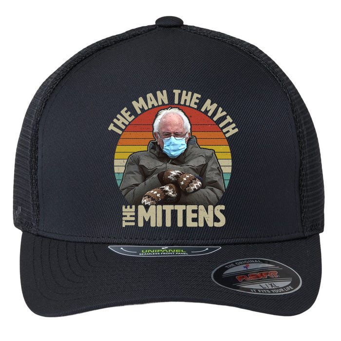 Funny Bernie Sanders Meme The Man The Myth The Mittens Flexfit Unipanel Trucker Cap