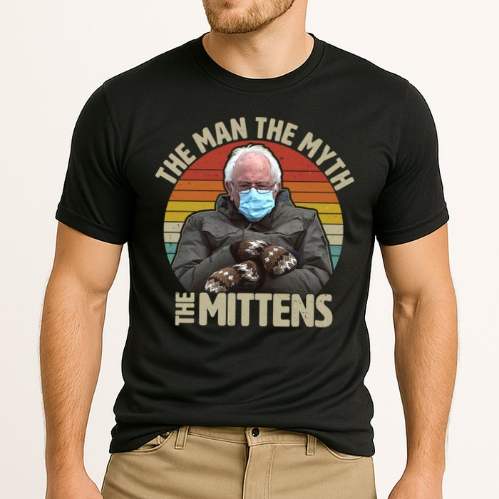 Funny Bernie Sanders Meme The Man The Myth The Mittens Performance Shirt