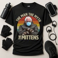 Funny Bernie Sanders Meme The Man The Myth The Mittens Performance Shirt