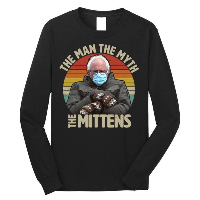 Funny Bernie Sanders Meme The Man The Myth The Mittens Long Sleeve Shirt