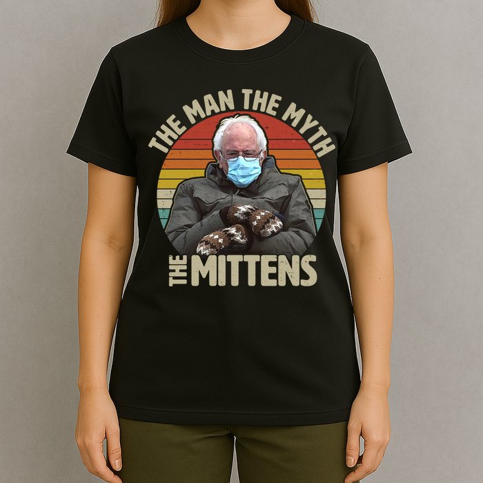 Funny Bernie Sanders Meme The Man The Myth The Mittens T-Shirt