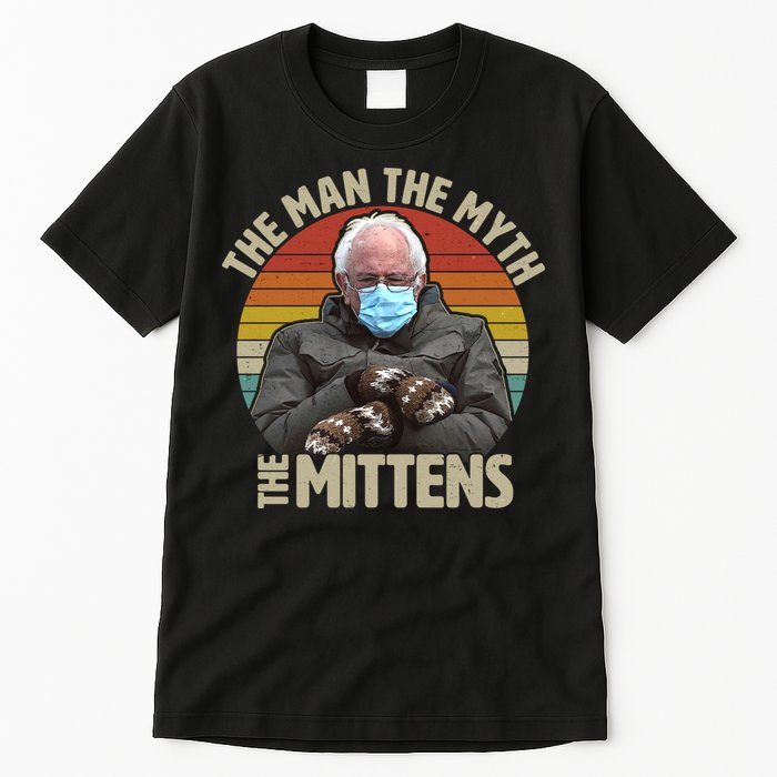 Funny Bernie Sanders Meme The Man The Myth The Mittens Tall T-Shirt