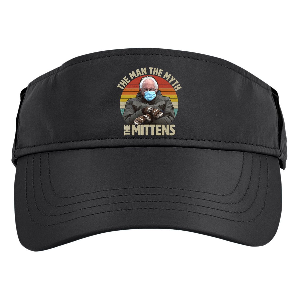 Funny Bernie Sanders Meme The Man The Myth The Mittens Adult Drive Performance Visor