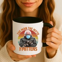 Funny Bernie Sanders Meme The Man The Myth The Mittens Mug