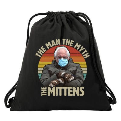 Funny Bernie Sanders Meme The Man The Myth The Mittens Drawstring Bag