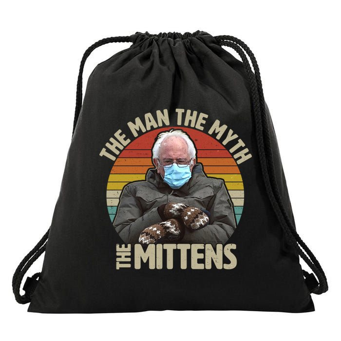Funny Bernie Sanders Meme The Man The Myth The Mittens Drawstring Bag