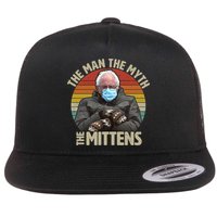 Funny Bernie Sanders Meme The Man The Myth The Mittens Flatbill Hat