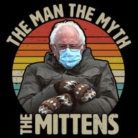 Funny Bernie Sanders Meme The Man The Myth The Mittens Flatbill Hat