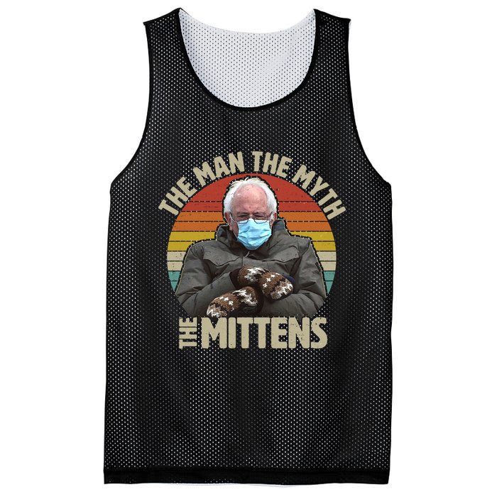 Funny Bernie Sanders Meme The Man The Myth The Mittens Mesh Reversible Basketball Jersey Tank