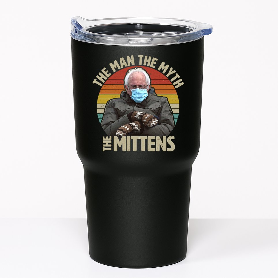 Funny Bernie Sanders Meme The Man The Myth The Mittens Tumbler