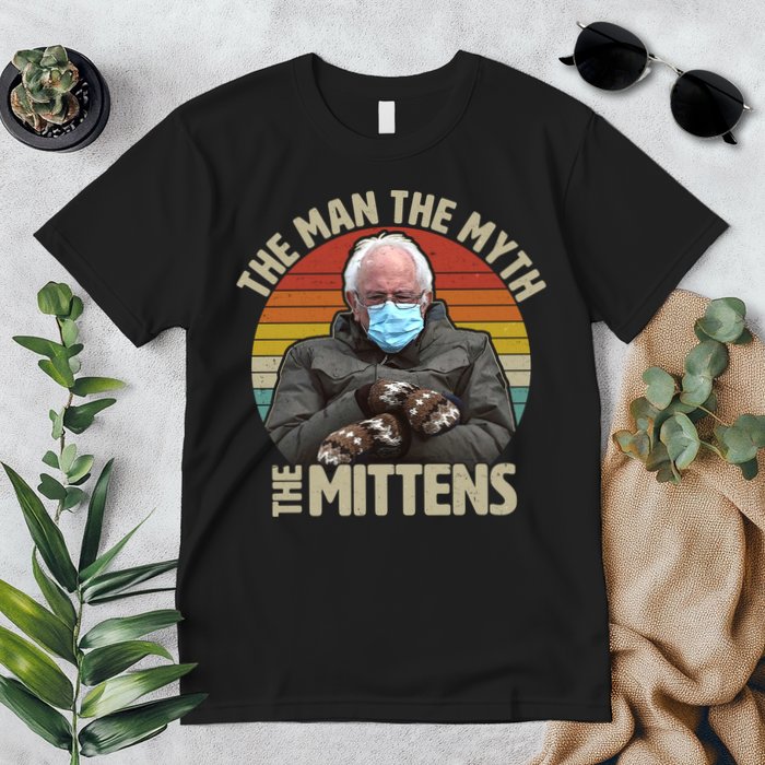 Funny Bernie Sanders Meme The Man The Myth The Mittens Premium T-Shirt
