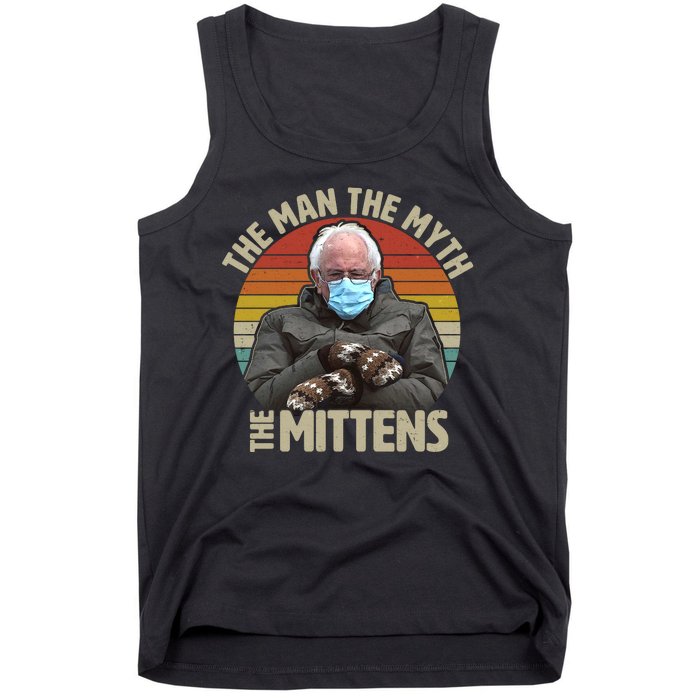 Funny Bernie Sanders Meme The Man The Myth The Mittens Tank Top