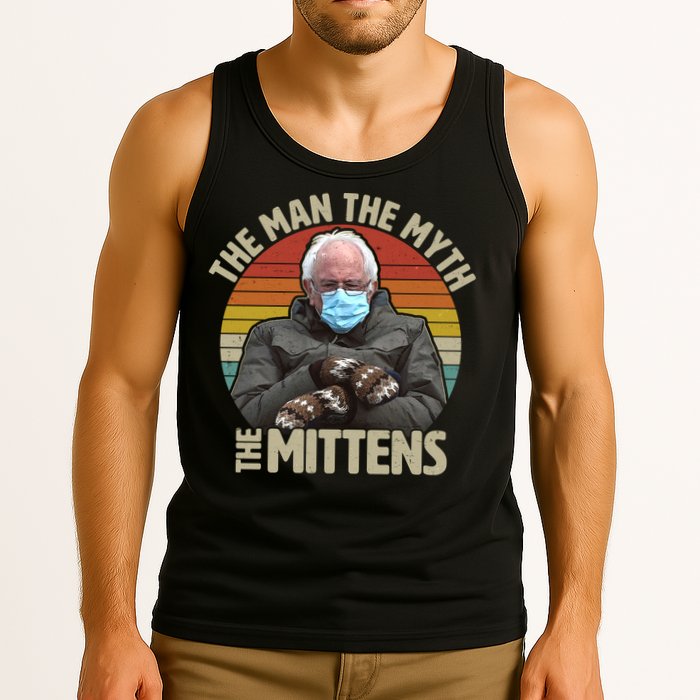Funny Bernie Sanders Meme The Man The Myth The Mittens Tank Top