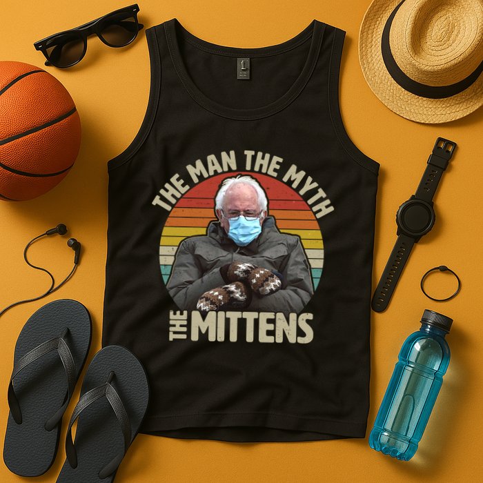 Funny Bernie Sanders Meme The Man The Myth The Mittens Tank Top