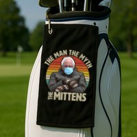 Funny Bernie Sanders Meme The Man The Myth The Mittens Golf Towel