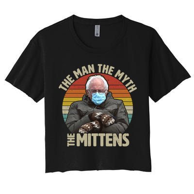 Funny Bernie Sanders Meme The Man The Myth The Mittens Crop Top