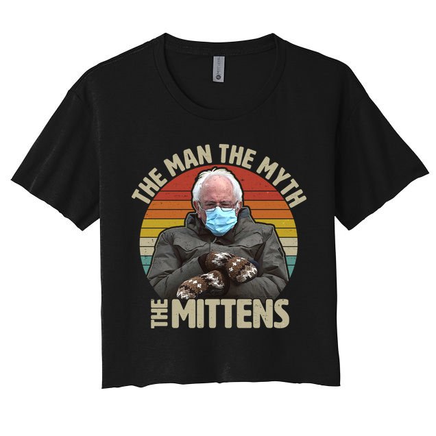 Funny Bernie Sanders Meme The Man The Myth The Mittens Crop Top
