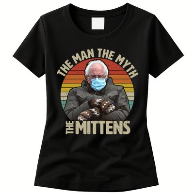 Funny Bernie Sanders Meme The Man The Myth The Mittens Womens T-Shirt