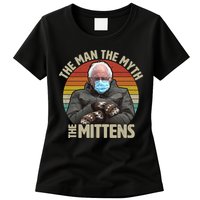 Funny Bernie Sanders Meme The Man The Myth The Mittens Womens T-Shirt