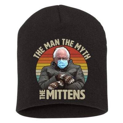 Funny Bernie Sanders Meme The Man The Myth The Mittens Short Acrylic Beanie