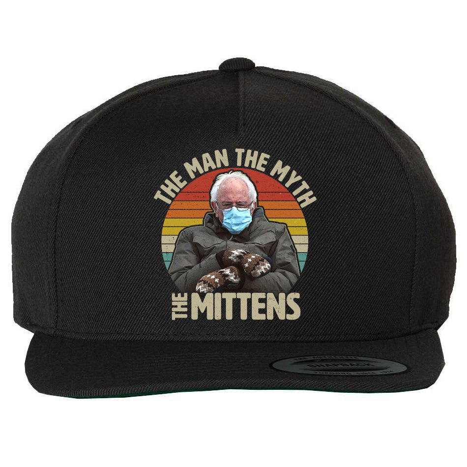 Funny Bernie Sanders Meme The Man The Myth The Mittens Wool Snapback Cap
