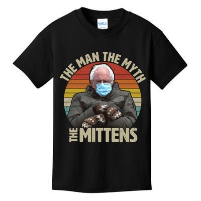 Funny Bernie Sanders Meme The Man The Myth The Mittens Kids T-Shirt