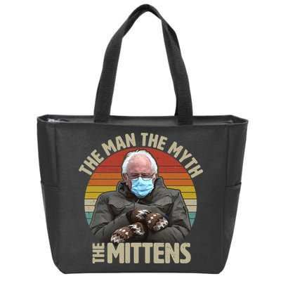 Funny Bernie Sanders Meme The Man The Myth The Mittens Zip Tote Bag