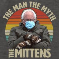 Funny Bernie Sanders Meme The Man The Myth The Mittens Vector Backpack