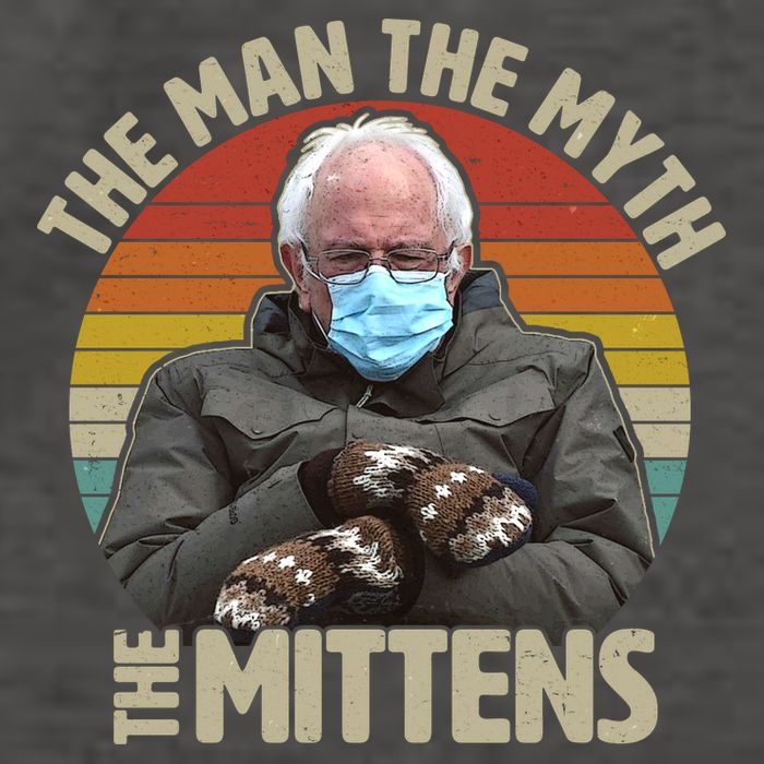 Funny Bernie Sanders Meme The Man The Myth The Mittens Vector Backpack