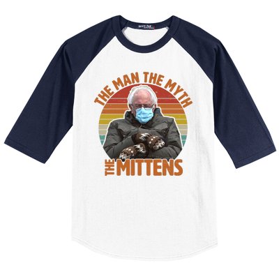 Funny Bernie Sanders Meme The Man The Myth The Mittens Baseball Sleeve Shirt