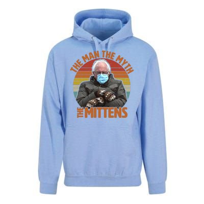 Funny Bernie Sanders Meme The Man The Myth The Mittens Unisex Surf Hoodie