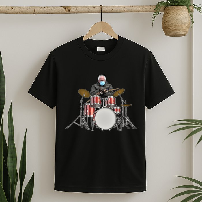 Funny Bernie Sanders Mittens Meme Drummer T-Shirt