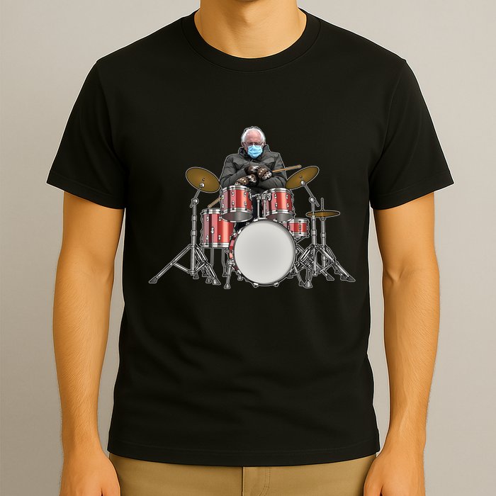 Funny Bernie Sanders Mittens Meme Drummer T-Shirt