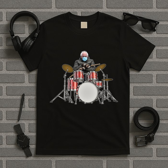 Funny Bernie Sanders Mittens Meme Drummer T-Shirt
