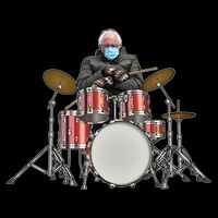 Funny Bernie Sanders Mittens Meme Drummer Drawstring Bag