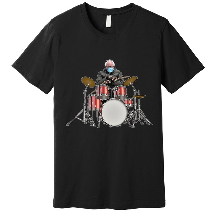 Funny Bernie Sanders Mittens Meme Drummer Premium T-Shirt