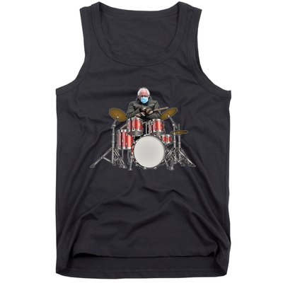 Funny Bernie Sanders Mittens Meme Drummer Tank Top