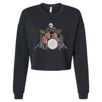 Funny Bernie Sanders Mittens Meme Drummer Cropped Pullover Crew