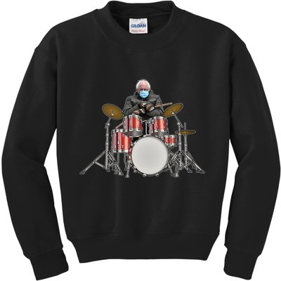 Funny Bernie Sanders Mittens Meme Drummer Kids Sweatshirt
