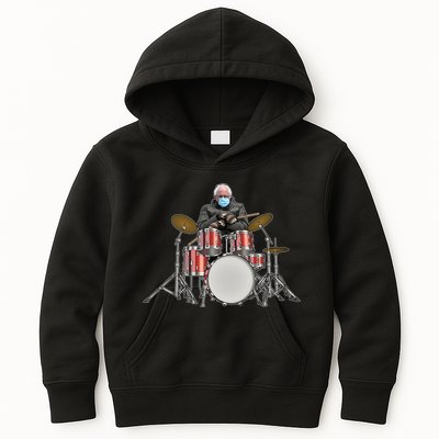 Funny Bernie Sanders Mittens Meme Drummer Kids Hoodie