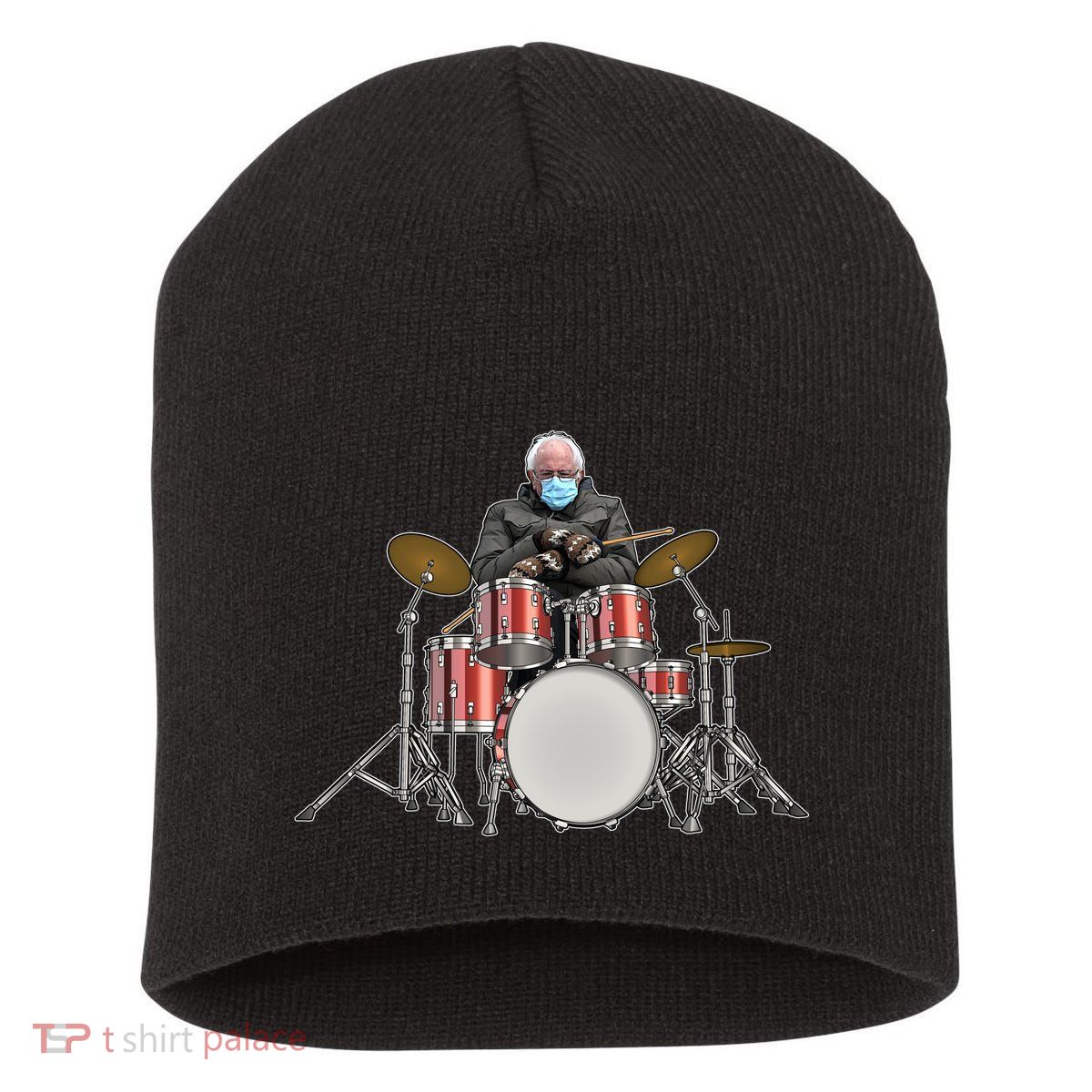 Funny Bernie Sanders Mittens Meme Drummer Short Acrylic Beanie