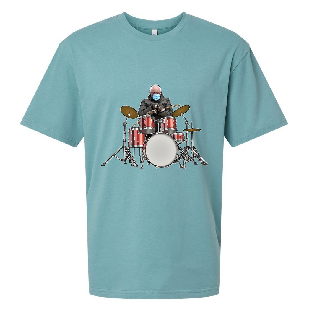 Funny Bernie Sanders Mittens Meme Drummer Sueded Cloud Jersey T-Shirt