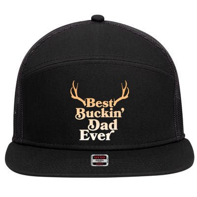 Funny Best Buckin Dad Ever 7 Panel Mesh Trucker Snapback Hat