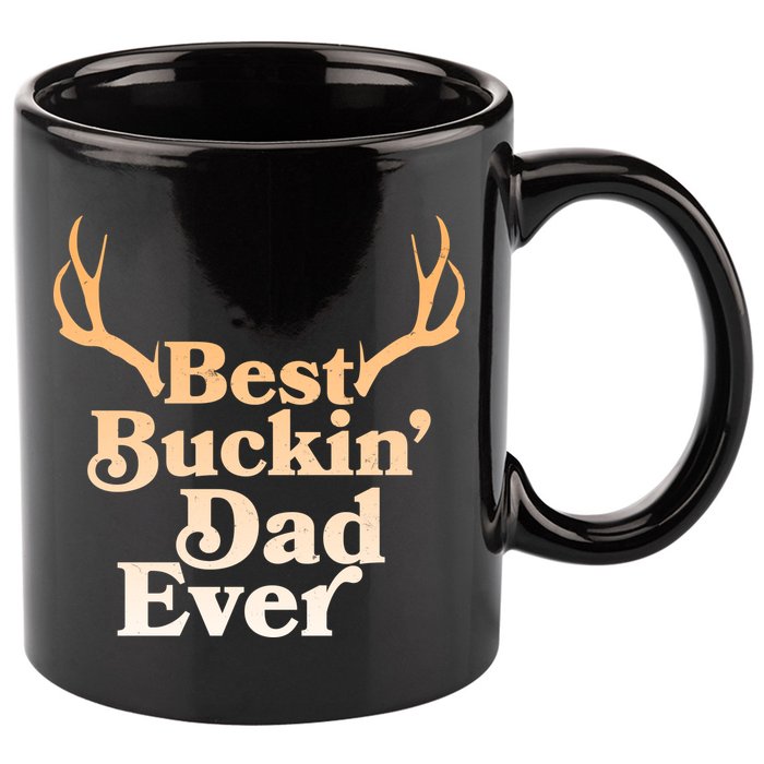 Funny Best Buckin Dad Ever 11oz C Handle Ceramic Mug