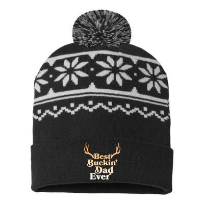 Funny Best Buckin Dad Ever USA-Made Snowflake Beanie