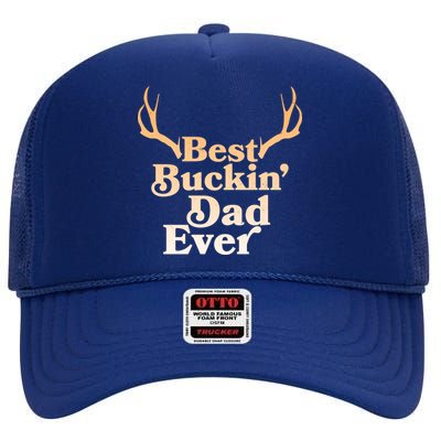 Funny Best Buckin Dad Ever High Crown Mesh Back Trucker Hat